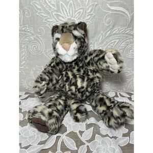 Manhattan Toy Plush Hand Puppet Leopard Snow 13” Plush Cat Stuffed Brown